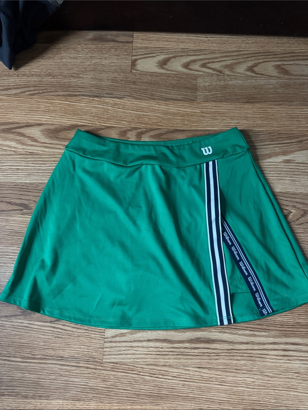 Wilson Green Skater Athletic Skirt with Navy & White Stripes